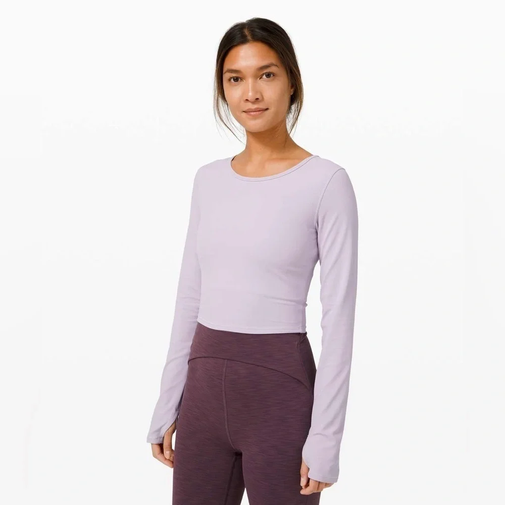 Lululemon Ever Elated Cropped Long Sleeve *Nulu in Stargaze Size 6